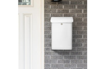 Image of Barska Wall-Mount Top Opening Mail Drop Box, White, Large, CB14074