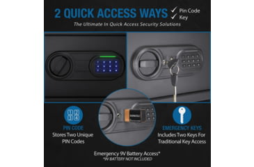 Image of Barska WL120 WardenLight 1.2 Cu. ft Digital Keypad Safe with Interior LED Light, Black, Small, AX13750