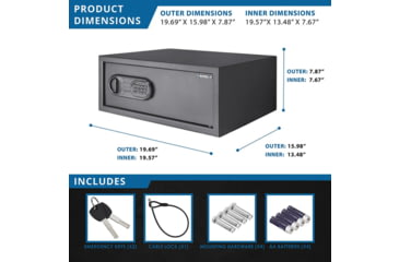 Image of Barska WL120 WardenLight 1.2 Cu. ft Digital Keypad Safe with Interior LED Light, Black, Small, AX13750