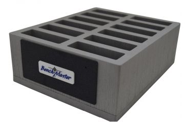 Image of BenchMaster Rifle Rest AR-10 Mag Gun Rack 12 Slot, Black &amp; Gray BMWRARTEN12