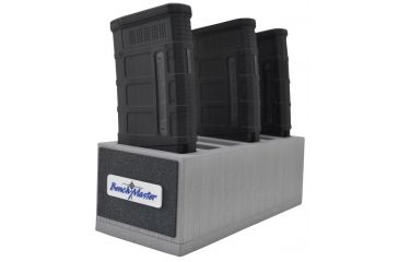 Image of BenchMaster Rifle Rest AR-10 Mag Gun Rack 6 Slot, Black &amp; Gray BMWRARTEN6