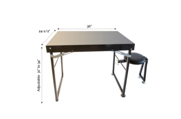 Image of BenchMaster Shooting Table With Seat, Steel Consruction, Black, BMST2