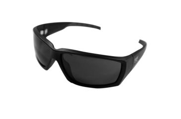 Image of Birchwood Casey Sighthawk Ballistic Shooting Glasses Black Frame Smoke Lens, BC-43140