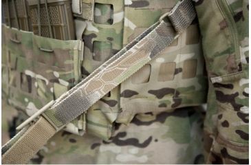 Image of Blue Force Gear Vickers Padded 2-To-1 Sling, Red Swivel Version, Nylon Adjuster And Hardware, Kryptek Highlander VCAS-2TO1-RED-200-AA-KH