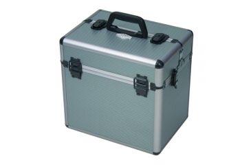 Image of Bob Allen 31101 Aluminum Two Pistol Range Bx, Grey, 13.25in. x 9.5in. x 10in. 31101