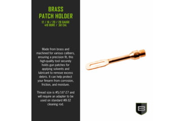 Image of Breakthrough Clean Technologies Brass Patch Holder, 12 Gauge, BT-12GBPH
