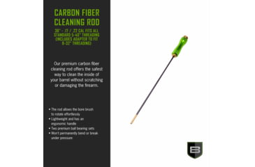 Image of Breakthrough Clean Technologies Carbon Fiber Cleaning Rod w/Rotating, Aluminum Handle, 36in, BT-CFRR-RF36