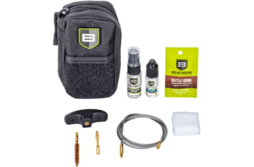 Image of Breakthrough Clean Technologies Compact Nylon Pouch with Molle - Cable Pull Through Cleaning Kit, Black, .243 Caliber/6mm, BT-COP-243/6R-BLK