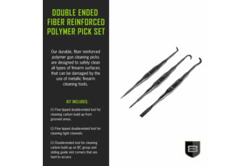 Image of Breakthrough Clean Technologies Double Ended Fiber Reinforced Polymer Picks - 3 Pack with Vinyl Pouch, BT-FRPP-3PK