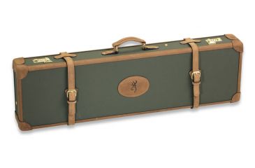 Image of Browning Fitted Gun Case Leather/Canvas,Universal Sage/Brown 1426125408