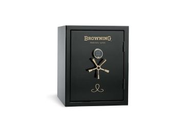 Image of Browning Safes Sporter Compact SP9 Gun Safe,58x30x20in,Gloss Black,Silver Chrome,Scroll,Securam Electronic Lock 1601100200