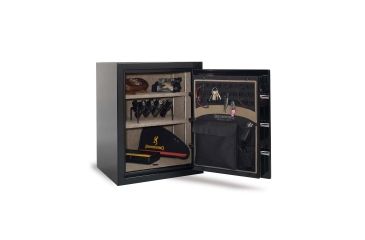 Image of Browning Safes Sporter Compact SP9 Gun Safe,58x30x20in,Gloss Black,Silver Chrome,Scroll,Securam Electronic Lock 1601100200
