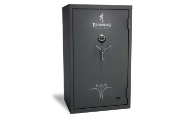 Image of Browning Safes Sporter Wide SP33 Gun Safe,58x36x27in,Hammer Gray,Silver Chrome,Scroll,S and G Mechanical Lock 1601100193