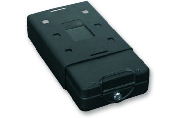 Image of Bulldog Cases &amp; Vaults 8.7x6x2.5 Steel Pistol Strong Box w/ Key Lock, Security Cable - Black BD1100