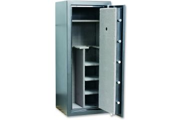 Image of Bulldog Cases 59x28x22 Deluxe Fire Rated Floor Vault w/ Mech. Lock, Shelves- black