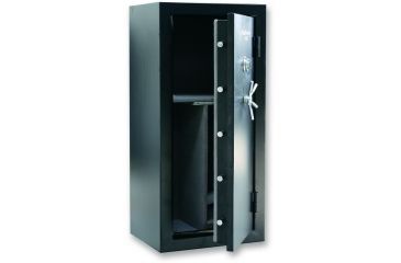 Image of Bulldog Cases 59x28x22 Deluxe Fire Rated Floor Vault w/ Mech. Lock, Shelves- black