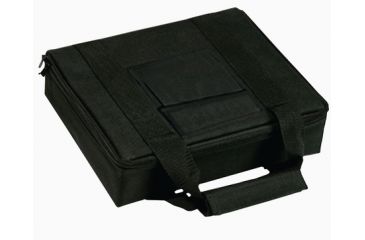 Image of Bulldog Cases &amp; Vaults Hard-Sided Nylon Pistol Case With Double-Locking Zipper Black With Black Trim 8x7 Inch