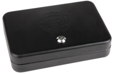 Image of Bulldog Cases &amp; Vaults Personal Safe With Key Lock And Security Cable Exterior Dimensions 9.5 X 6.5 X 2 Inches Black