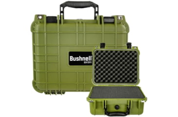 Image of Bushnell Compact 13.37in Waterproof Gear Hard Case w/ Foam, Green, Standard, BN00001-GRN