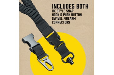 Image of Butler Creek Featherlight Single Point Sling w/Swivels, Black, 190050