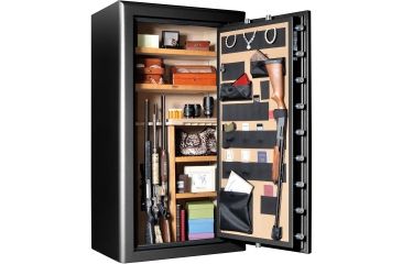 Image of Cannon Safe Commander 43 Fireproof 36 Gun Safe, 72x40x28in - Hammertone, Black/Chrome CO43-H1FDC-13