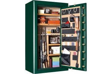 Image of Cannon Safe Commander 43 Fireproof 36 Gun Safe, 72x40x28in - Hammertone Green/Brass CO43-H4FDB-13