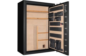 Image of Cannon Safe Commander 54 Fireproof 48 Gun Rifle Safe, 72x50x28in - Hammertone, Black/Chrome CO54-H1FDC-13