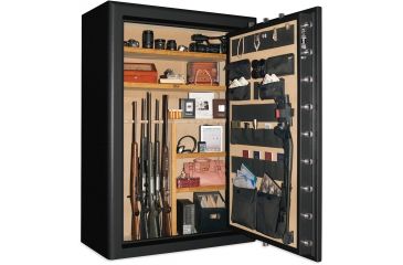Image of Cannon Safe Commander 54 Fireproof 48 Gun Rifle Safe, 72x50x28in - Hammertone, Black/Chrome CO54-H1FDC-13