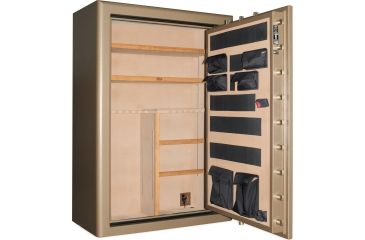 Image of Cannon Safe Commander 54 Fireproof 48 Gun Rifle Safe, 72x50x28in - Hammertone Beige/Brass CO54-H3FDB-13