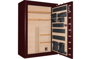Image of Cannon Safe Commander 54 Fireproof 48 Gun Rifle Safe, 72x50x28in - Hammertone Burgundy/Brass CO54-H5FDB-13