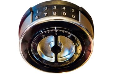 Image of Cannon Safe Commander 54 Fireproof 48 Gun Rifle Safe, 72x50x28in - Hammertone Burgundy/Brass CO54-H5FDB-13