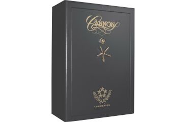 Image of Cannon Safe Commander 54 Fireproof 48 Gun Rifle Safe, 72x50x28in - Hammertone Gray/Brass CO54-H2FDB-13