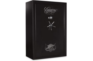 Image of Cannon Safe Deluxe 33 Fireproof 36 Gun Safe, 60x40x24in - Hammertone, Black/Chrome CA33-H1FDC-13