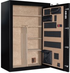 Image of Cannon Safe Deluxe 33 Fireproof 36 Gun Safe, 60x40x24in - Hammertone, Black/Chrome CA33-H1FDC-13