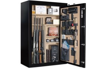 Image of Cannon Safe Deluxe 33 Fireproof 36 Gun Safe, 60x40x24in - Hammertone, Black/Chrome CA33-H1FDC-13
