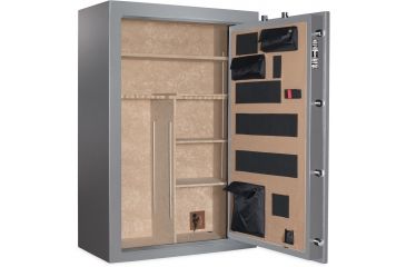 Image of Cannon Safe Deluxe 33 Fireproof 36 Gun Safe, 60x40x24in - Hammertone, Gray/Chrome CA33-H2FDC-13