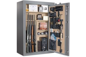 Image of Cannon Safe Deluxe 33 Fireproof 36 Gun Safe, 60x40x24in - Hammertone, Gray/Chrome CA33-H2FDC-13