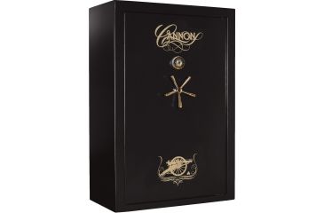 Image of Cannon Safe Deluxe 33 Fireproof 36 Gun Safe, 60x40x24in - Hammertone Black/Brass CA33-H1FDB-13