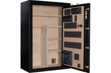 Image of Cannon Safe Deluxe 33 Fireproof 36 Gun Safe, 60x40x24in - Hammertone Black/Brass CA33-H1FDB-13