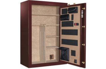 Image of Cannon Safe Deluxe 33 Fireproof 36 Gun Safe, 60x40x24in - Hammertone Burgundy/Brass CA33-H5FDB-13