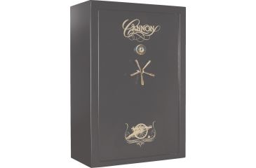 Image of Cannon Safe Deluxe 33 Fireproof 36 Gun Safe, 60x40x24in - Hammertone Gray/Brass CA33-H2FDB-13
