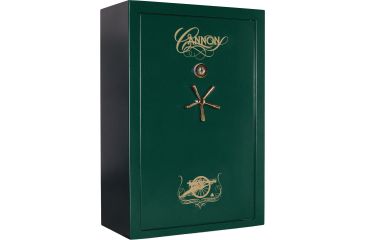 Image of Cannon Safe Deluxe 33 Fireproof 36 Gun Safe, 60x40x24in - Hammertone Green/Brass CA33-H4FDB-13