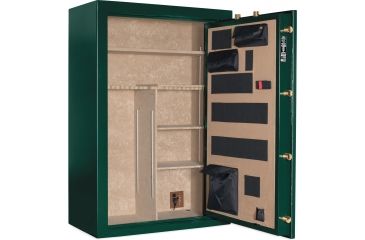 Image of Cannon Safe Deluxe 33 Fireproof 36 Gun Safe, 60x40x24in - Hammertone Green/Brass CA33-H4FDB-13