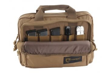 Image of Drago Gear Double Pistol Case, 600D Polyester, 12.5x9.5x4.5in, Tan, 12-315TN