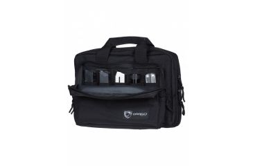 Image of Drago Gear Double Pistol Case, 600D Polyester, 12.5x9.5x4.5in, Black, 12315BL