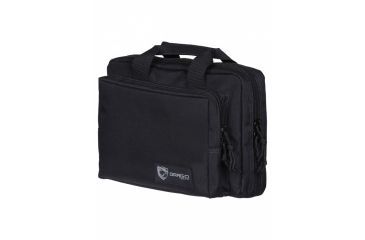 Image of Drago Gear Double Pistol Case, 600D Polyester, 12.5x9.5x4.5in, Black, 12315BL
