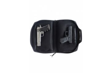 Image of Drago Gear Double Pistol Case, 600D Polyester, 12.5x9.5x4.5in, Black, 12315BL