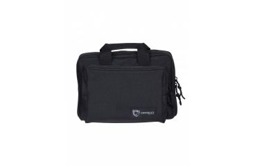 Image of Drago Gear Double Pistol Case, 600D Polyester, 12.5x9.5x4.5in, Black, 12315BL