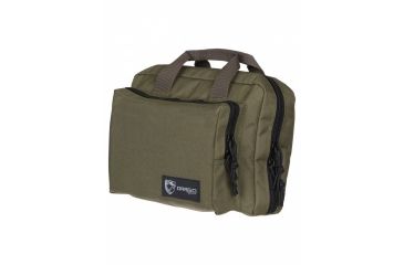 Image of Drago Gear Double Pistol Case, 600D Polyester, 12.5x9.5x4.5in, Green, 12315GR