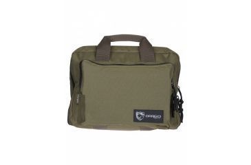 Image of Drago Gear Double Pistol Case, 600D Polyester, 12.5x9.5x4.5in, Green, 12315GR